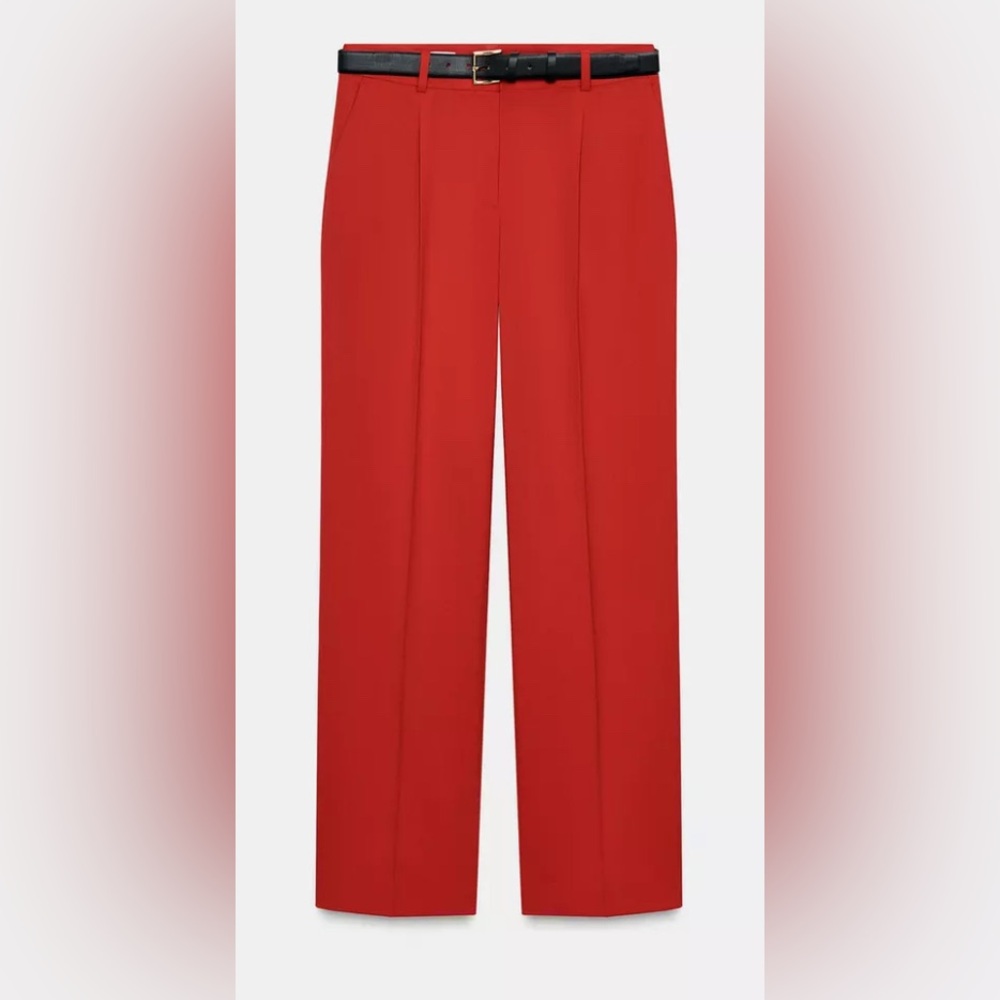 Zara Straight Leg Belted Pants | NWT - Picture 5 of 10